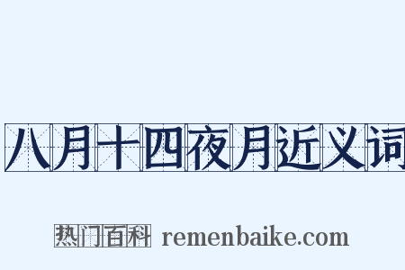 八月十四夜月近义词是什么意思的图片